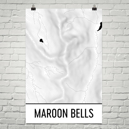 Maroon Bells Topographic Map Art