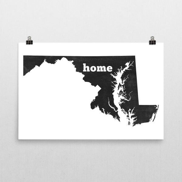 Maryland Home State Map Art