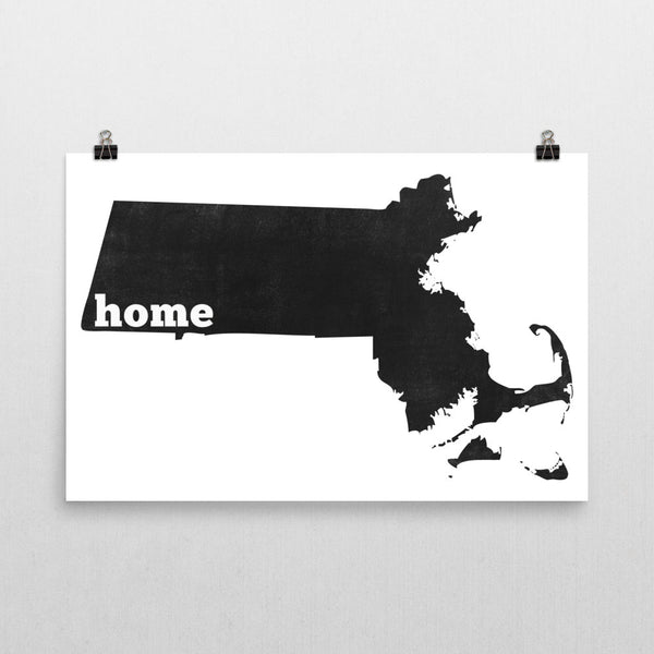 Massachusetts Home State Map Art