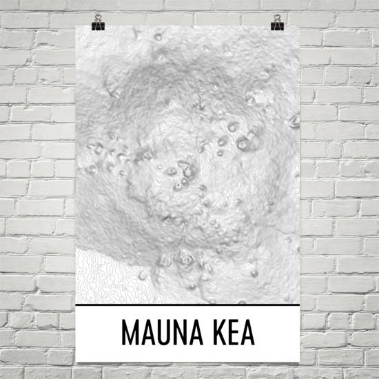 Mauna Kea Topographic Map Art