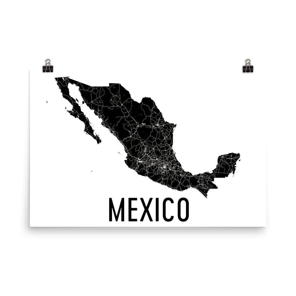 Mexico Wall Map Print - Modern Map Art