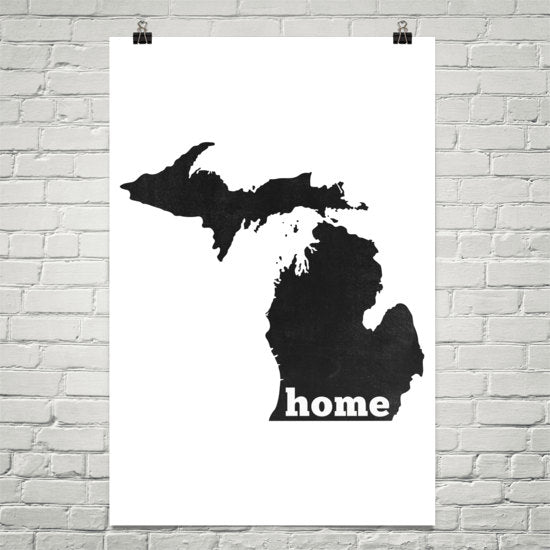 Michigan Home State Map Art