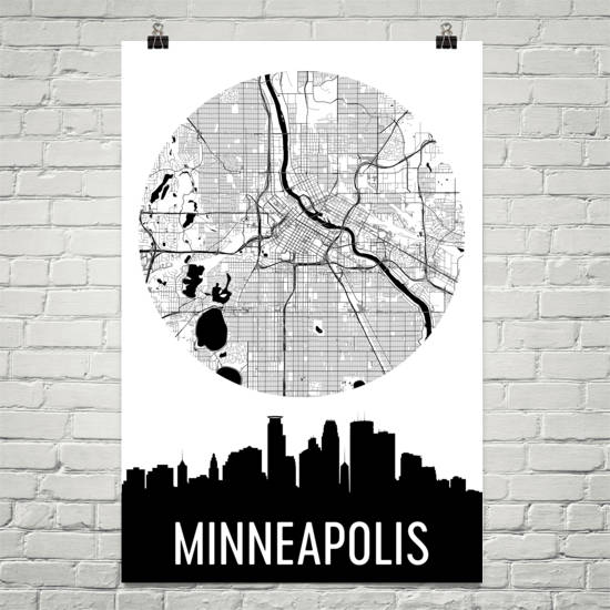 Minneapolis Skyline Silhouette Art Prints