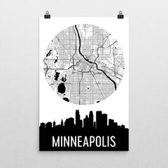 Minneapolis Skyline Silhouette Art Prints