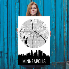 Minneapolis Skyline Silhouette Art Prints
