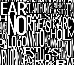 Minneapolis Neighborhood Typography Prints – Modern Map Art