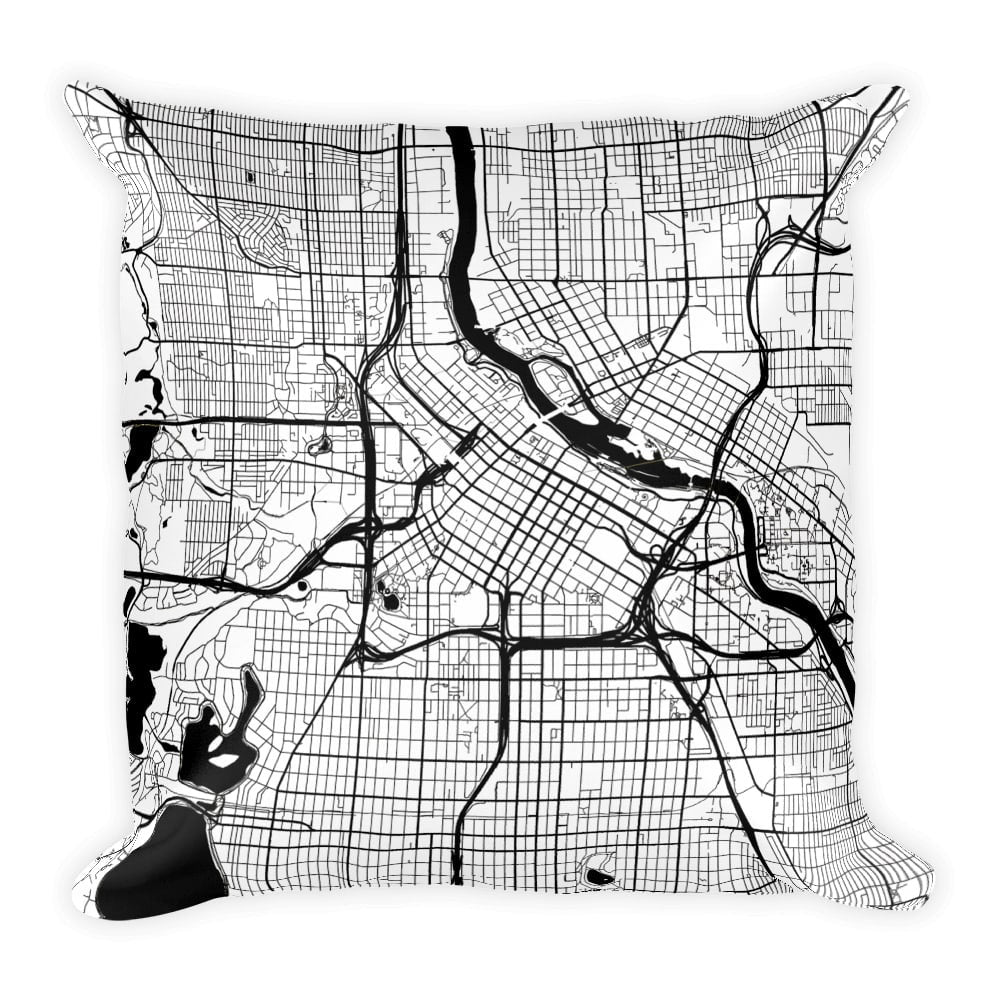 Minneapolis Map Pillow – Modern Map Art
