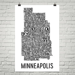 Minneapolis Neighborhood Typography Prints – Modern Map Art