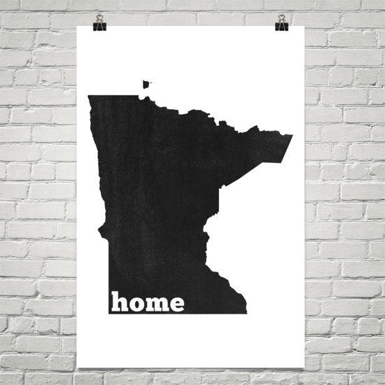 Minnesota Home State Map Art