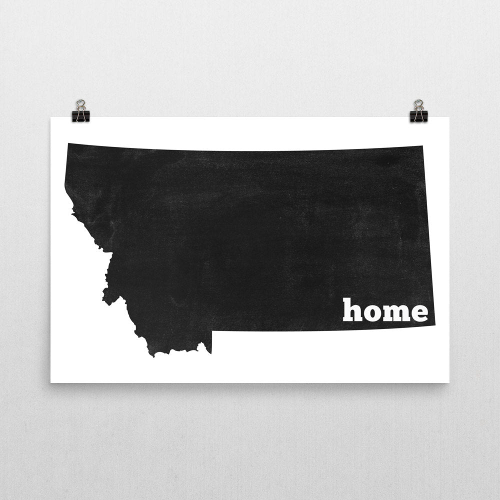 Montana Home State Map Art