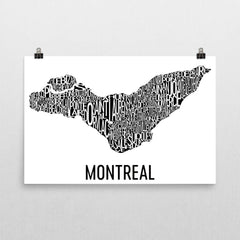 Montreal Neighborhood Typography Prints – Modern Map Art