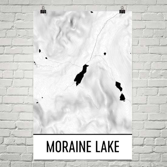 Moraine Lake Topographic Map Art