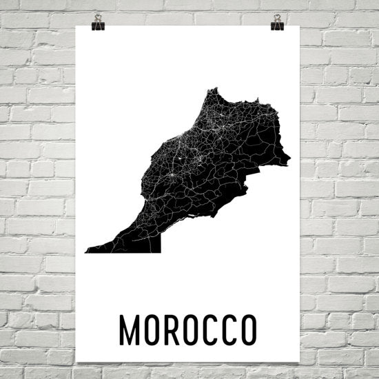 Morocco Wall Map Print - Modern Map Art