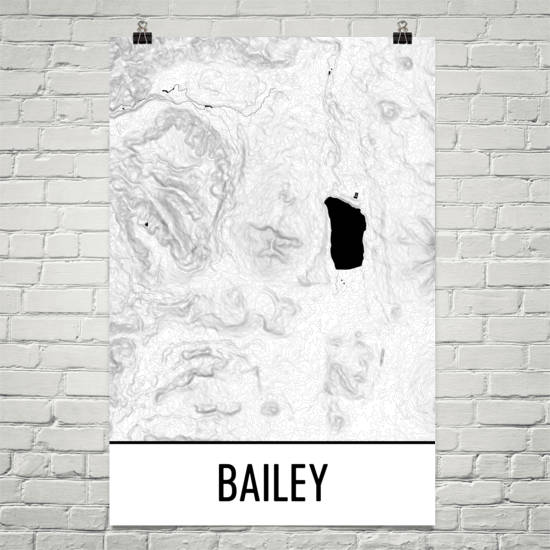 Mount Bailey Topographic Map Art