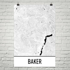 Mount Baker Topographic Map Art