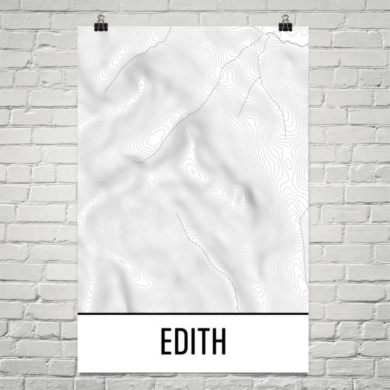 Mount Edith Cavell Topographic Map Art