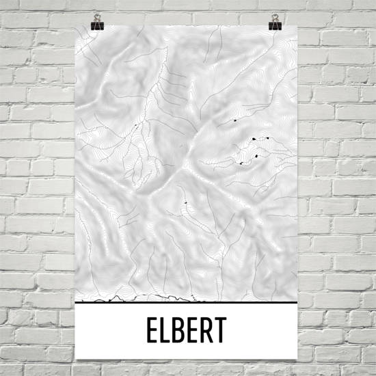 Mount Elbert Topographic Map Art