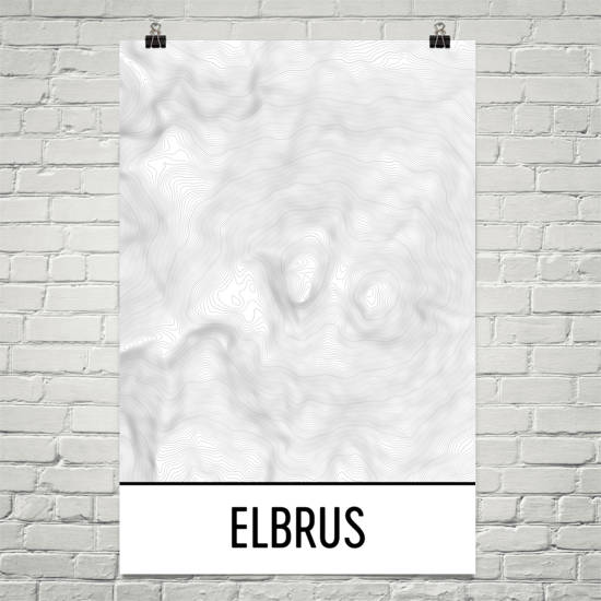 Mount Elbrus Topographic Map Art