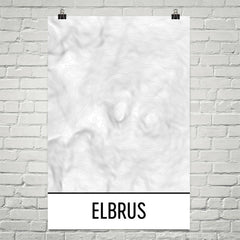 Mount Elbrus Topographic Map Art