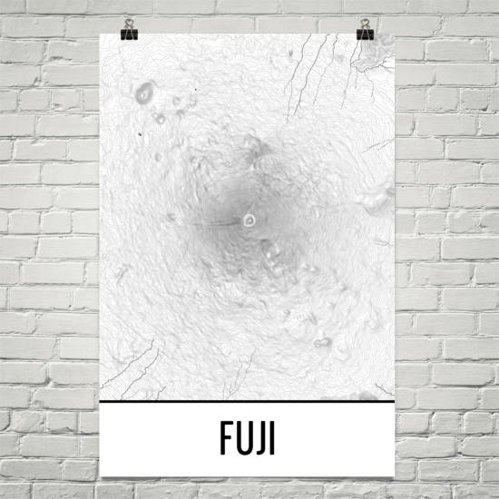Mount Fuji Topographic Map Art