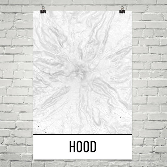 Mount Hood Topographic Map Art