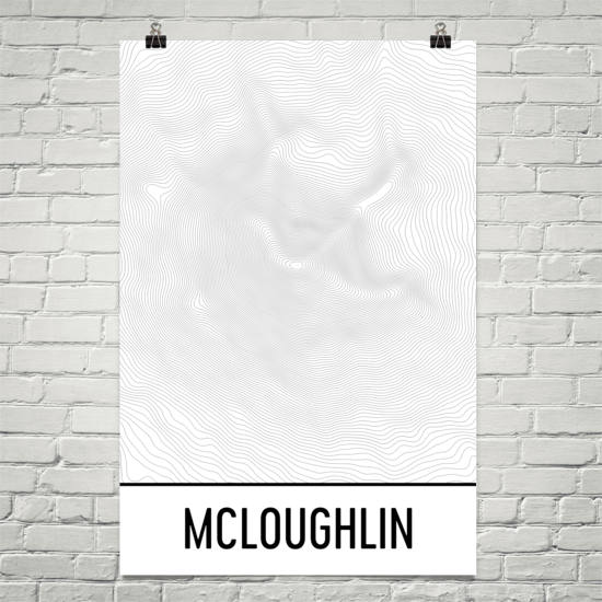 Mount McLoughlin Topographic Map Art