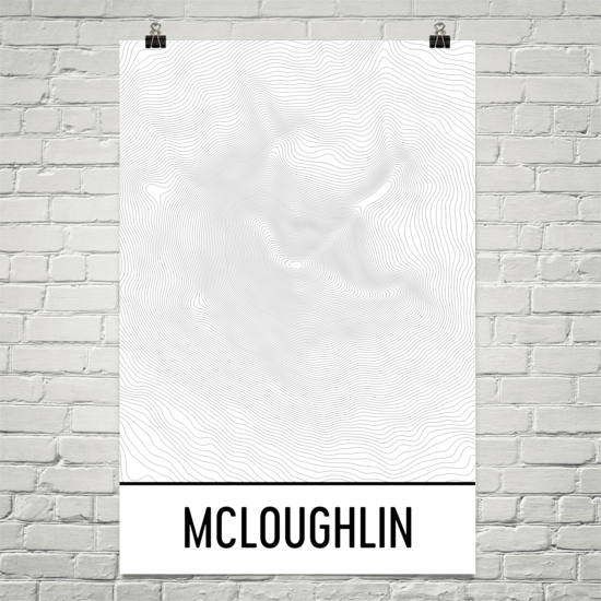 Mount McLoughlin Topographic Map Art