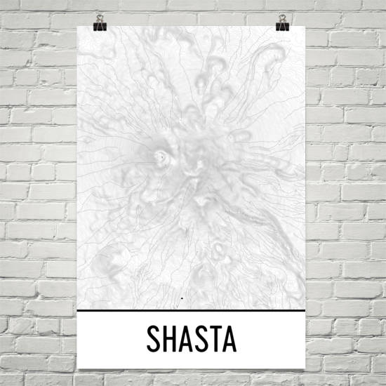 Mount Shasta Topographic Map Art