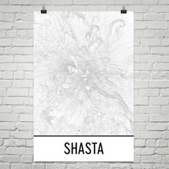 Mount Shasta Topographic Map Art