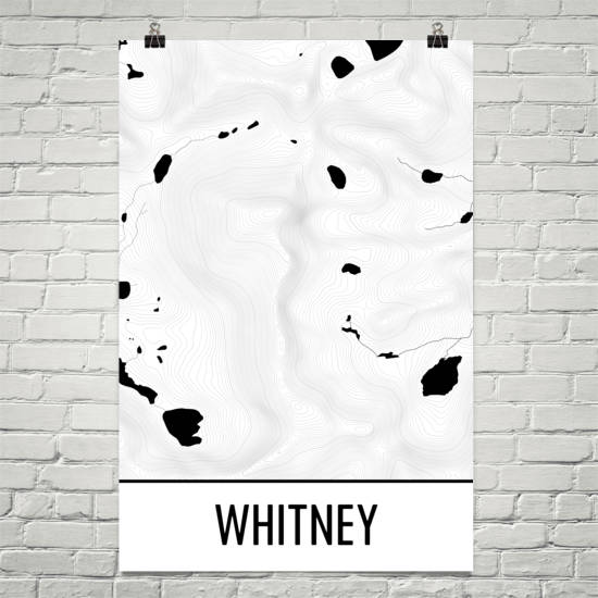 Mount Whitney Topographic Map Art