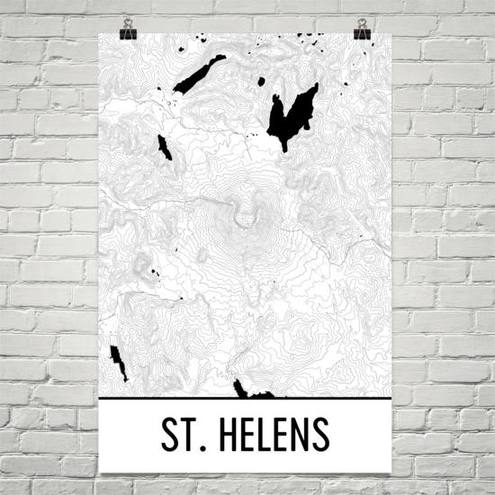 Mt. St. Helens Topographic Map Art