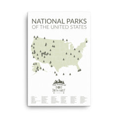 National Parks Push Pin Map