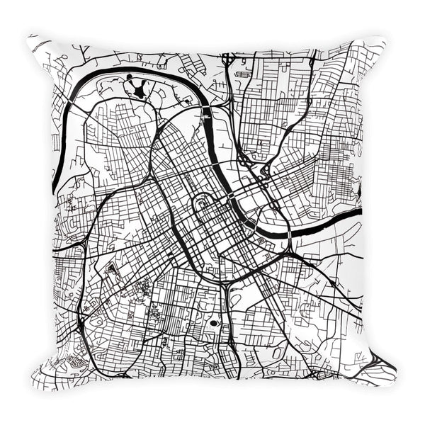 Nashville Map Pillow – Modern Map Art