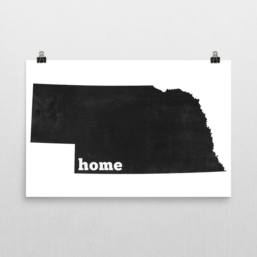 Nebraska Home State Map Art