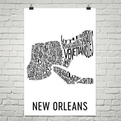 New Orleans Neighborhood Typography Prints – Modern Map Art