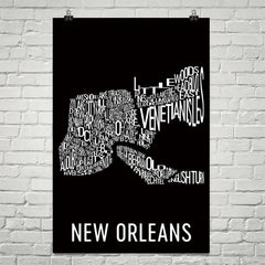 New Orleans Neighborhood Typography Prints – Modern Map Art