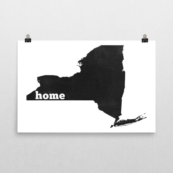 New York Home State Map Art