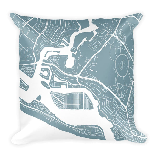 Newport Beach Map Pillow – Modern Map Art