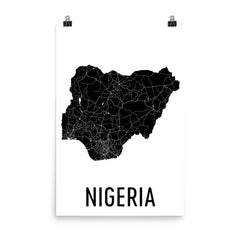 Nigeria Wall Map Print - Modern Map Art