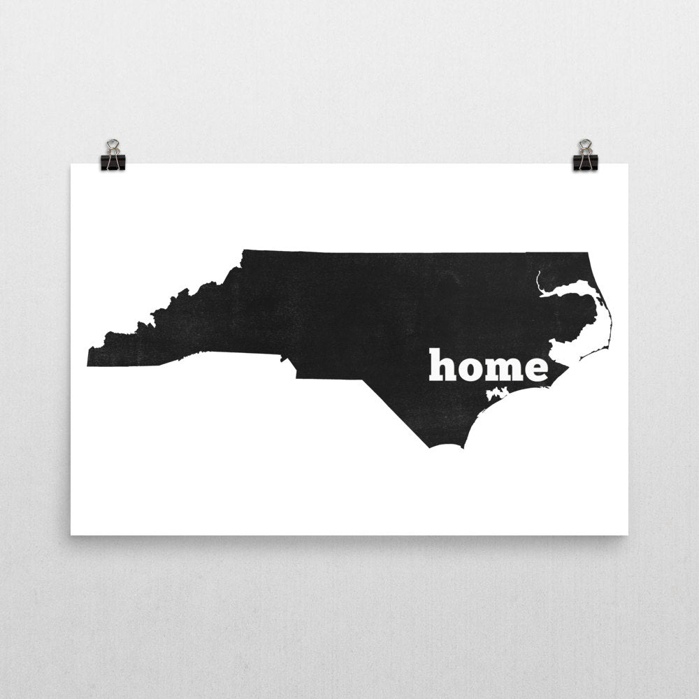 North Carolina Home State Map Art