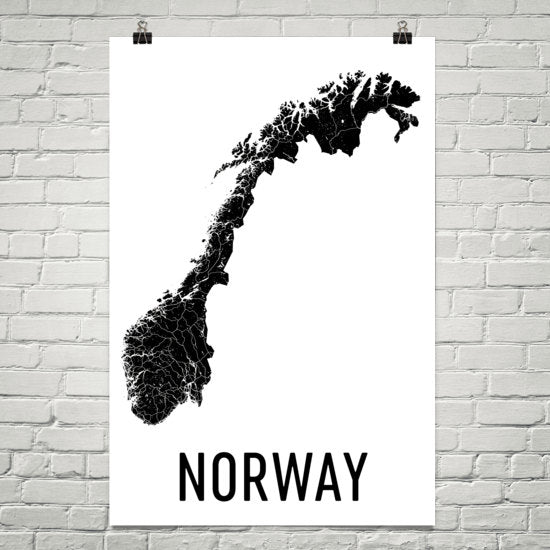 Norway Wall Map Print - Modern Map Art