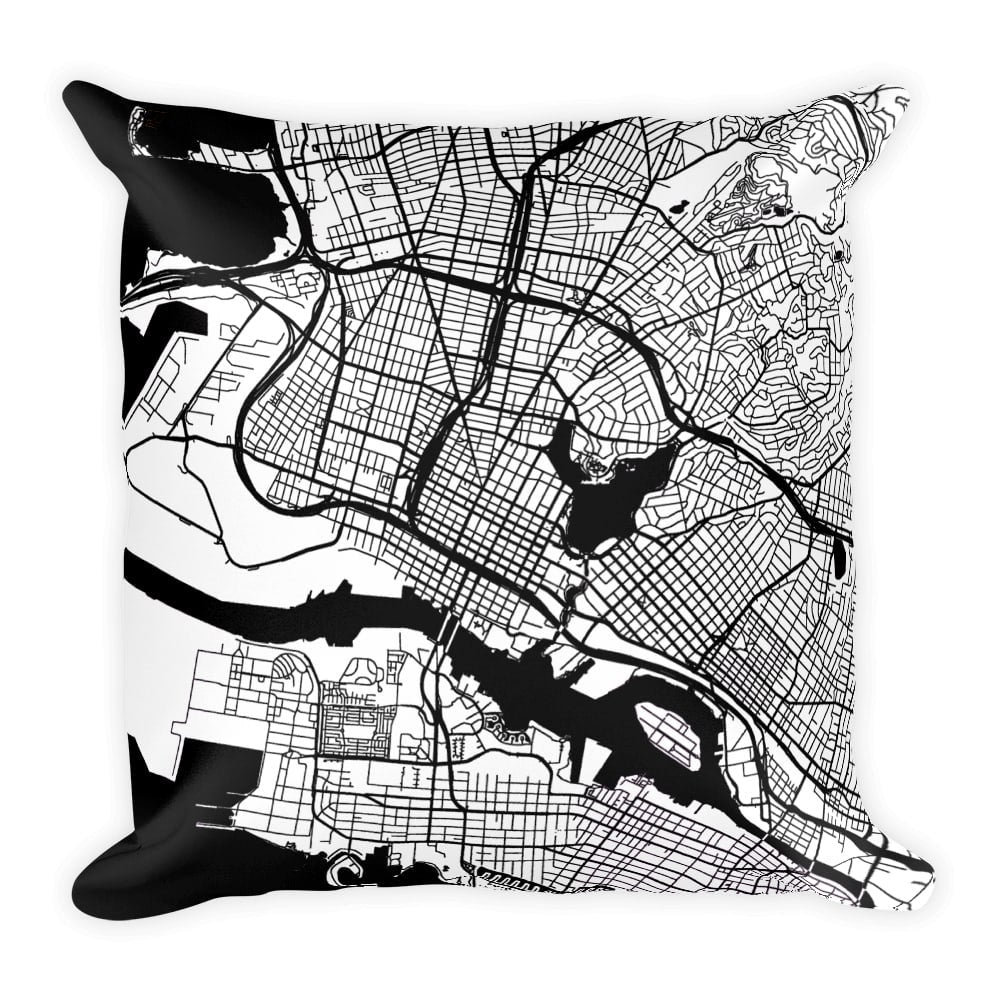Oakland Map Pillow – Modern Map Art
