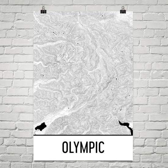 Olympic National Park Topographic Map Art