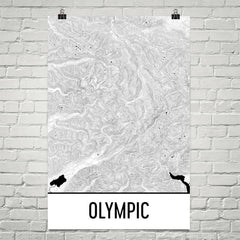 Olympic National Park Topographic Map Art