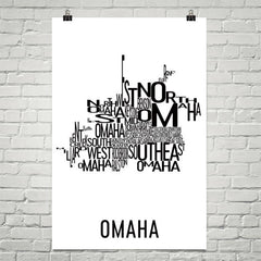 Omaha Neighborhood Typography Prints – Modern Map Art