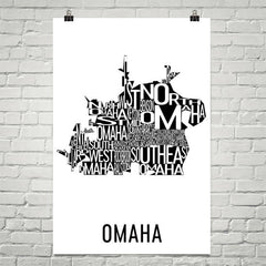 Omaha Neighborhood Typography Prints – Modern Map Art