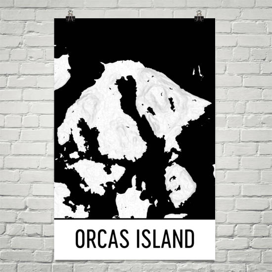 Orcas Island Topographic Map Art