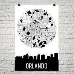 Orlando Skyline Silhouette Art Prints