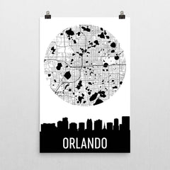 Orlando Skyline Silhouette Art Prints