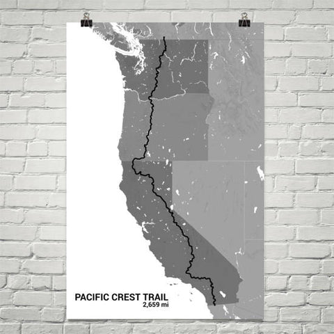Pct Earth Map Pacific Crest Trail Wall Map